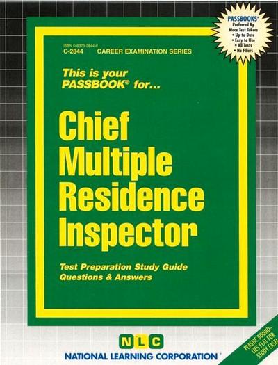 Chief Multiple Residence Inspector: Passbooks Study Guide - National Learning Corporation