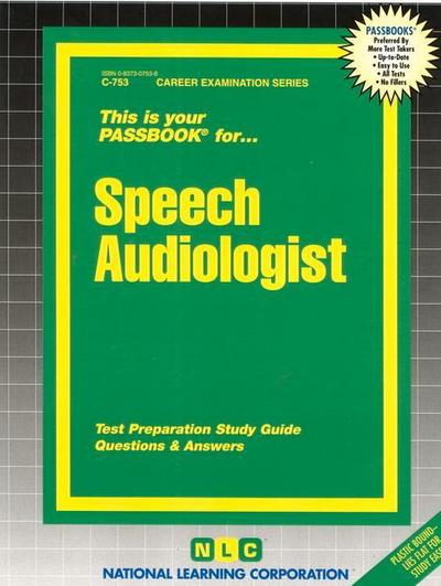 Speech Audiologist: Passbooks Study Guide - National Learning Corporation