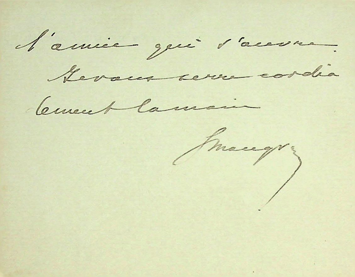 [Signé] lettre autographe signée à Émile Aucante voeux #8 Gaston Maugras (1850-1927) historien [Très bon] [Couverture souple]