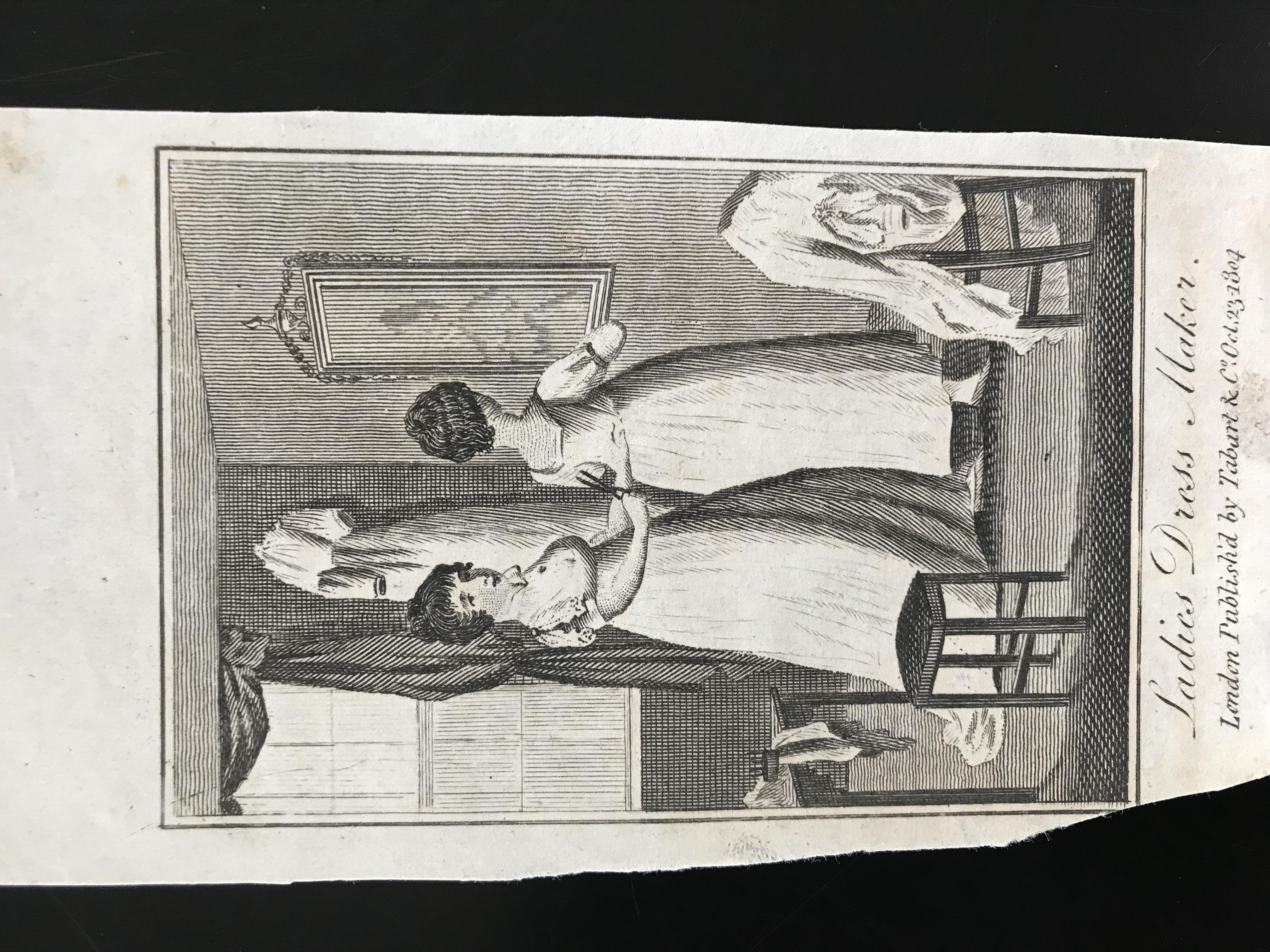 Ladies Dress Maker. Original copper Engraving [ ]