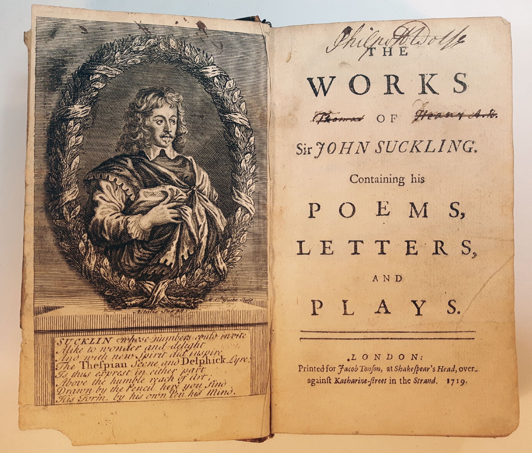 The Works of Sir John Suckling. Containing his Poems, Letter