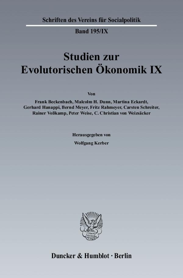 Studien zur Evolutorischen Ökonomik / Evolutionsoekonomische Grundsatzfragen, Makrooekonomik und Institutionen - Kerber, Wolfgang