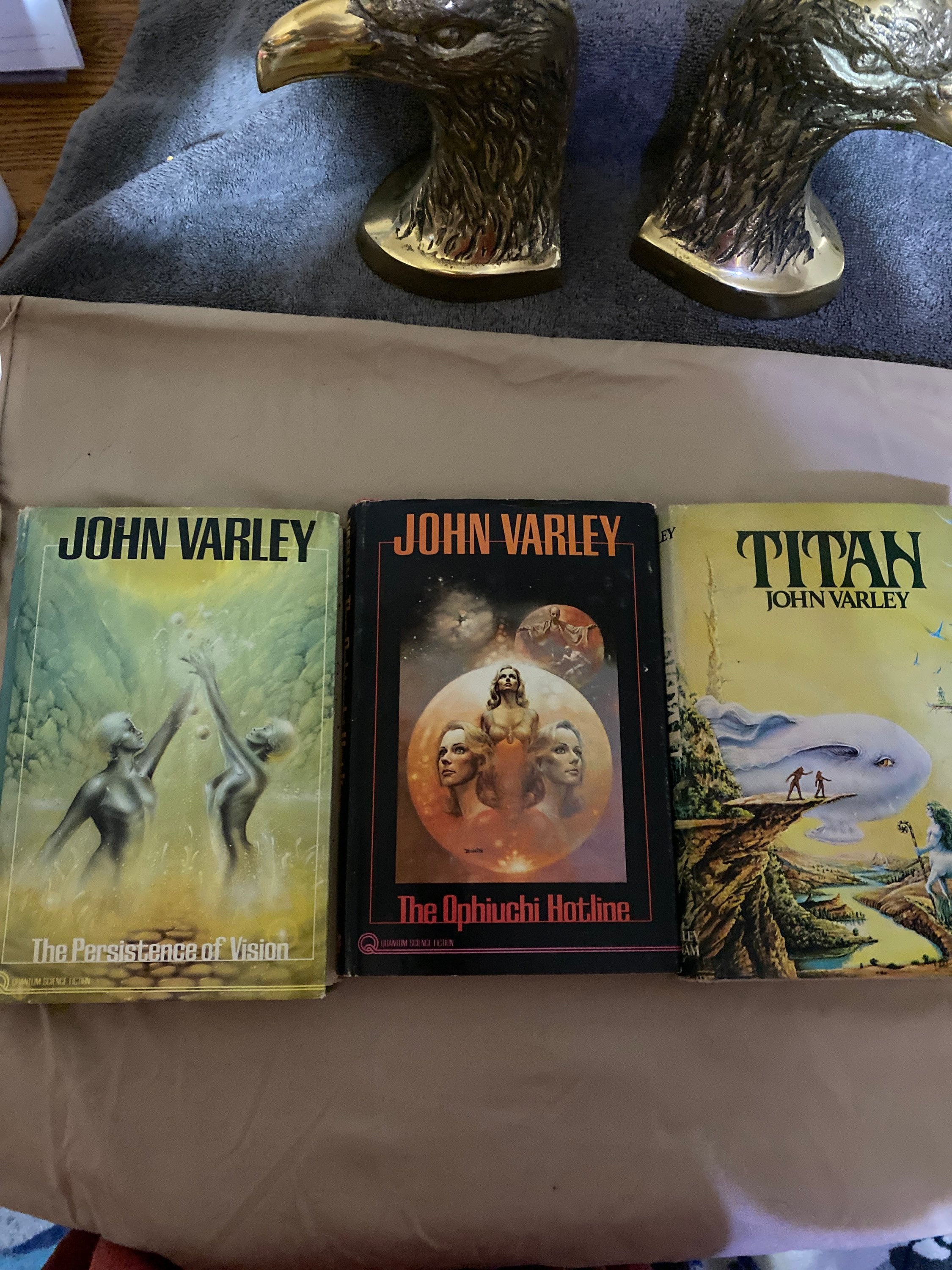 The Opbiuchi Hotline,Titan, The Persistence of Vision, John Varley(lot of three Varley book club editions) 1970s. SALE PRICE Today!!! [Good] [Hardc
