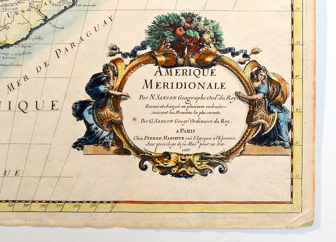 AMERIQUE MERIDIONALE. Carte N. et G. Sanson, 1669. by SANSON Nicolas ...