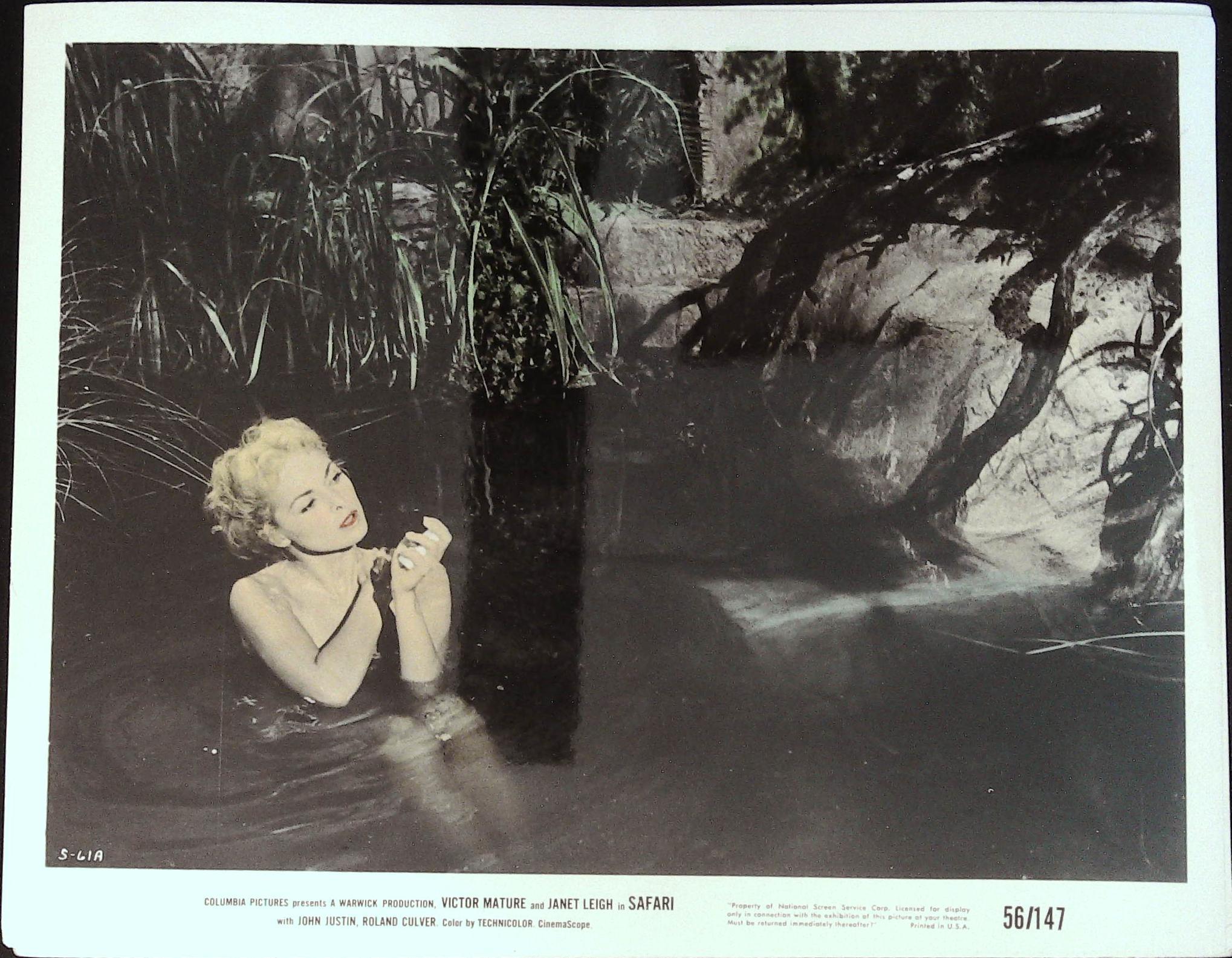Safari Lot of Nine 8 X 10 Stills 1956 Victor Mature, Janet Leigh Lot A by  Directed by Terence Young  Starring Victor Mature, Janet Leigh, John  Justin, Roland Culver, Liam Redmond,