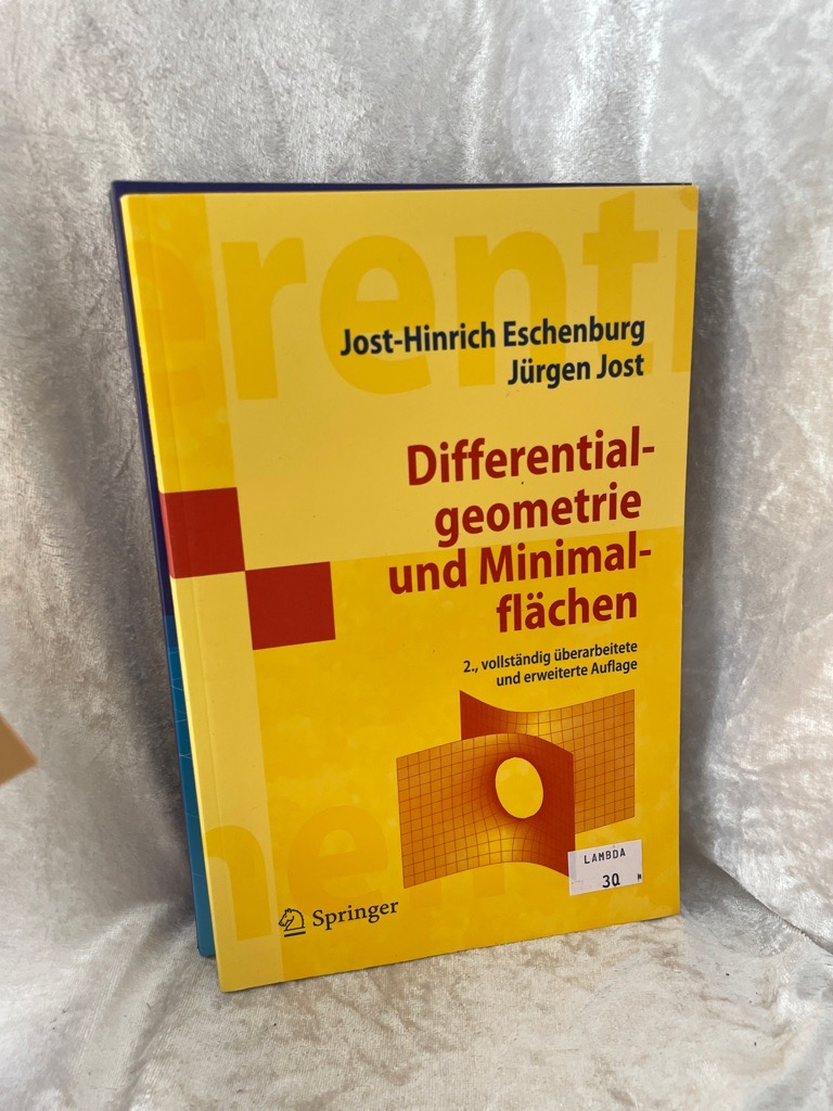 Differentialgeometrie Und Minimalflächen (Springer-Lehrbuch Masterclass) (German Edition) - Eschenburg, Jost-Hinrich