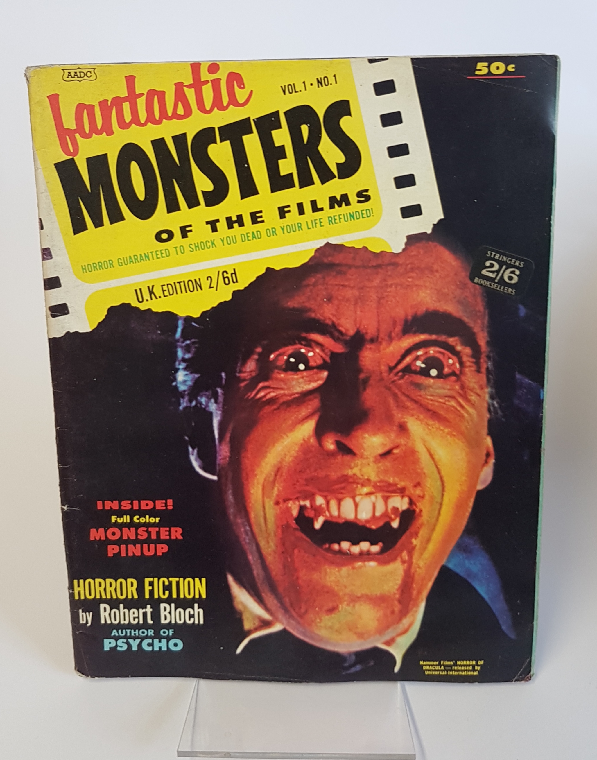 [First Edition] Fantastic Monsters of the Films - Vol. 1 - No. 1 - 1962 - UK Edition 2/6d - Christopher Lee photographic cover from Horror of Dracula