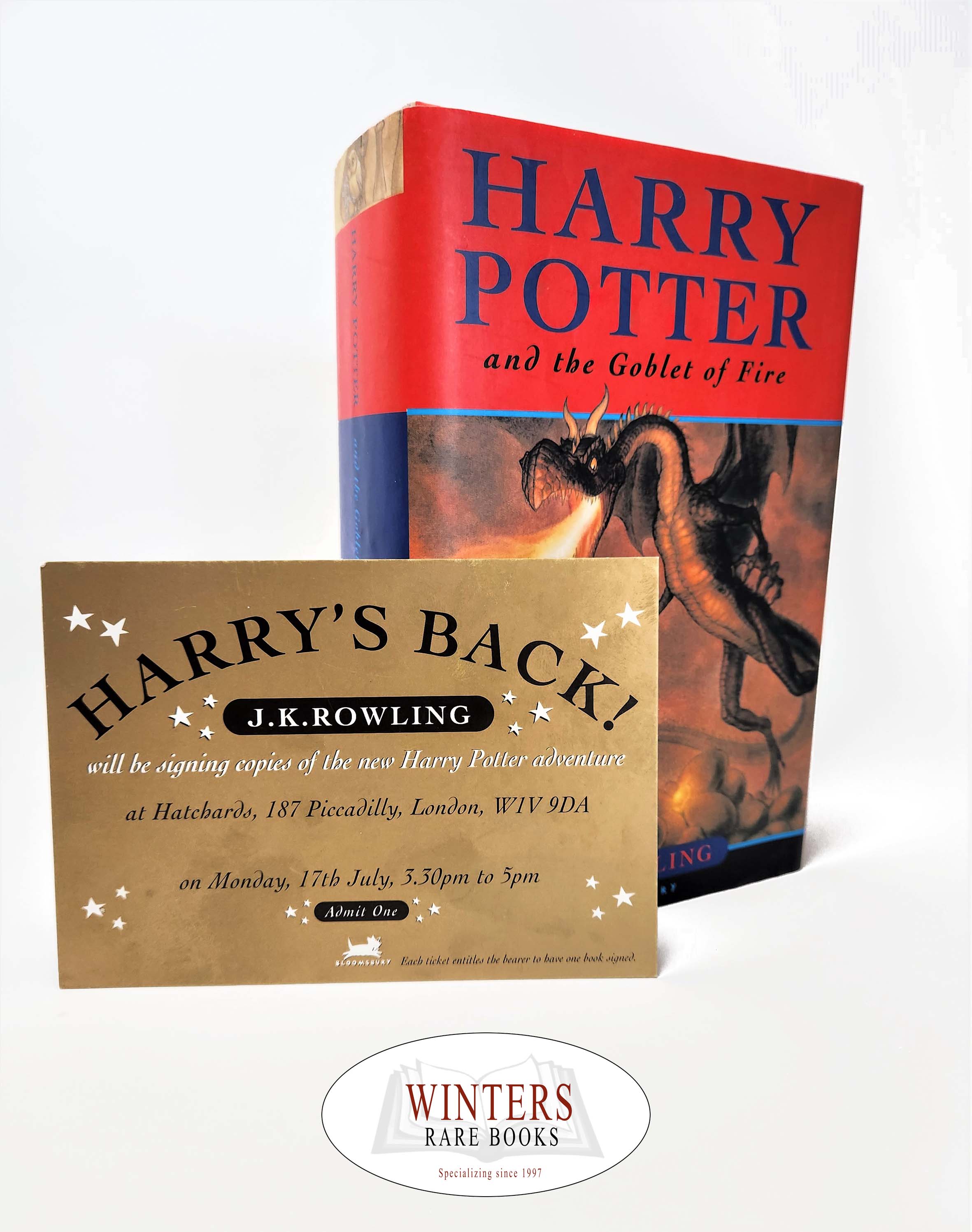 Harry Potter and the Goblet of Fire - First edition, First printing - Signed with Golden Ticket Rowling J.K. [Near Fine] [Hardcover]