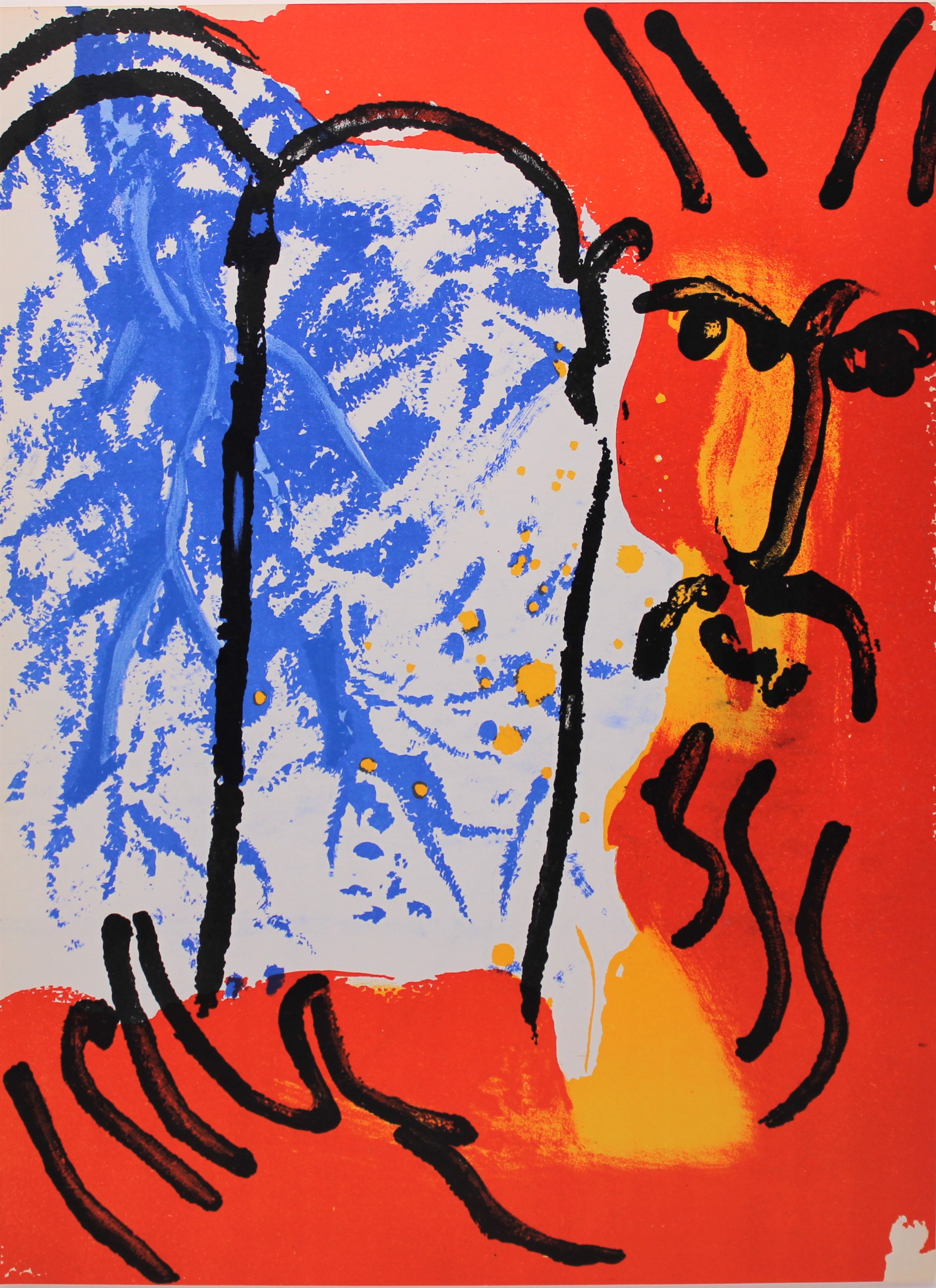 MOSES WITH THE TABLETS OF THE LAW (Moses I) [Original Lithograph] Chagall, Marc [Très bon]