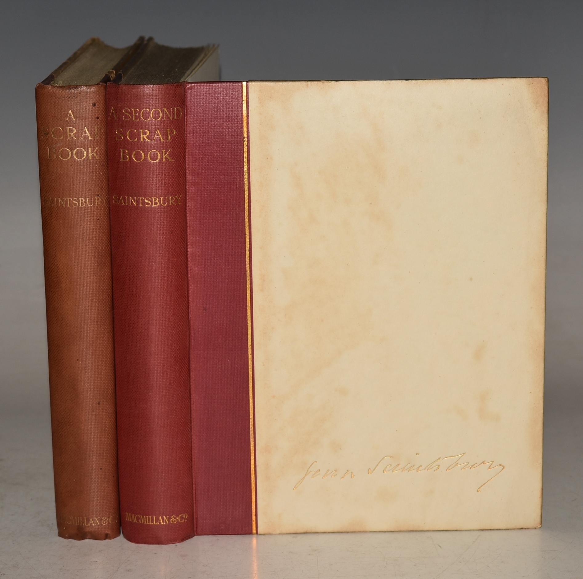 A Scrap Book, and A Second Scrap Book. Two Volumes. Large Paper. Limited Edition, Signed by The Author. SAINTSBURY, GEORGE: [ ]