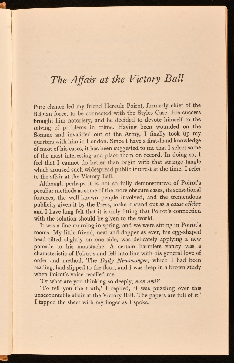 Poirot's Early Cases by Agatha Christie: Near Fine Cloth (1974) First