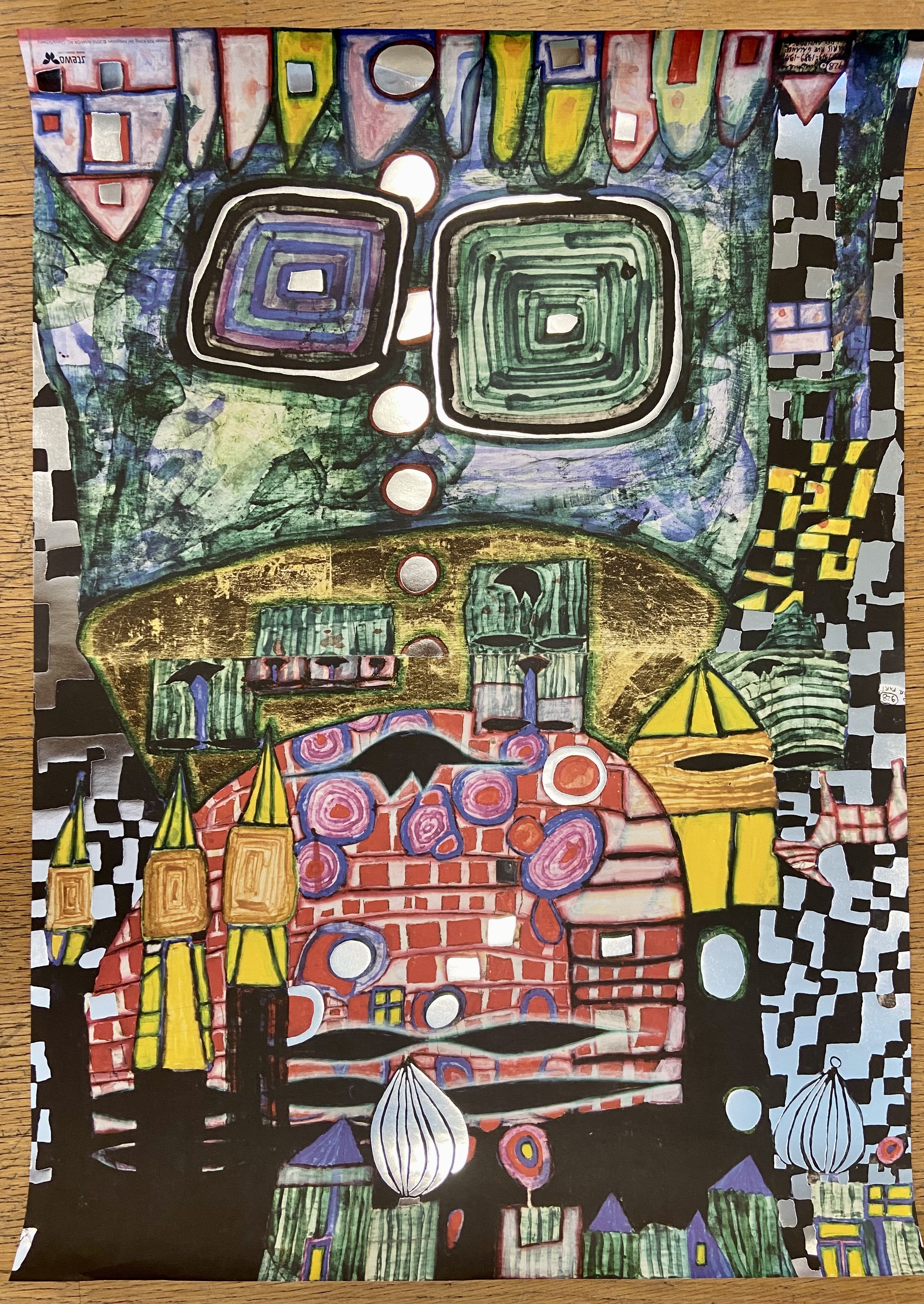FRIEDENSREICH HUNDERTWASSER: KONIG DER ANTIPODEN - Original offset poster with foil embossing - 70 x 50 cm POSTER Hundertwasser, Friedensreich [As Ne