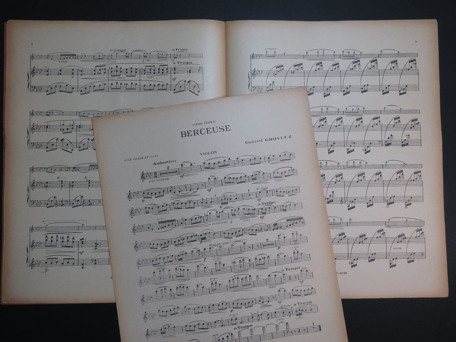 GROVLEZ Gabriel Berceuse Piano Violon GROVLEZ Gabriel Berceuse Piano Violon [ ]