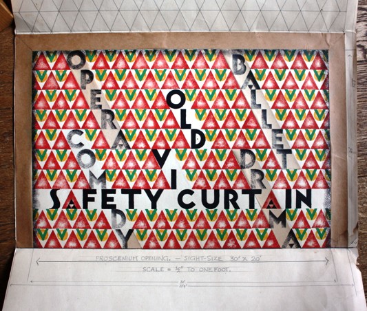 Original designs for "Safety curtain for the Old Vic" theatre, and shop name for "James". Lilian Dring [Near Fine]