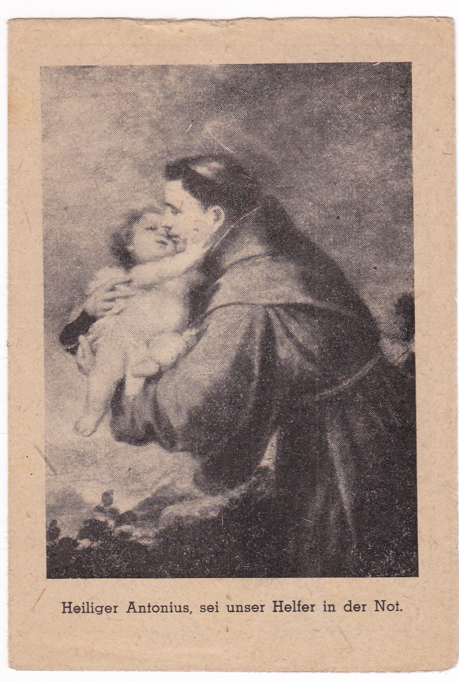 Faltblatt Heiligenbild Andachtsbild Gebetsbild Heiliger Antonius, sei unser Helfer in der Not