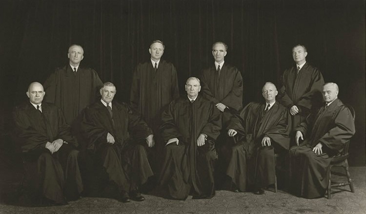 SUPERB HARRIS EWING PHOTOGRAPH OF THE STONE SUPREME COURT SIGNED