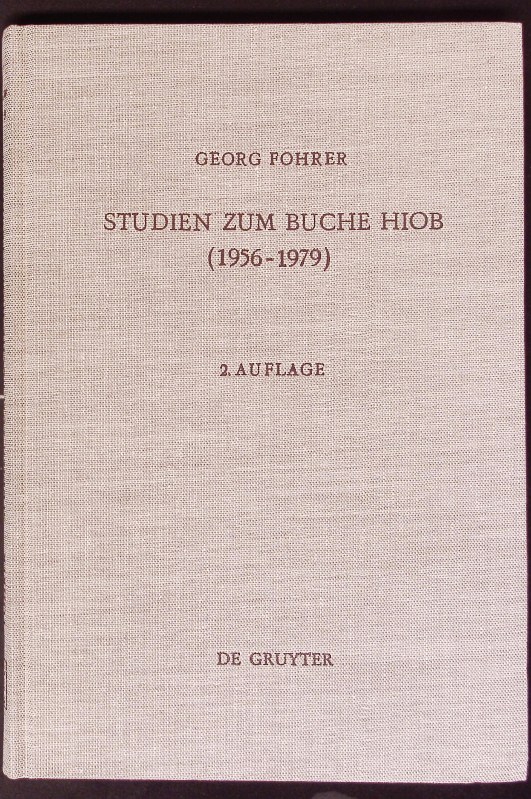 Studien zum Buche Hiob (1956-1979). - Fohrer, Georg