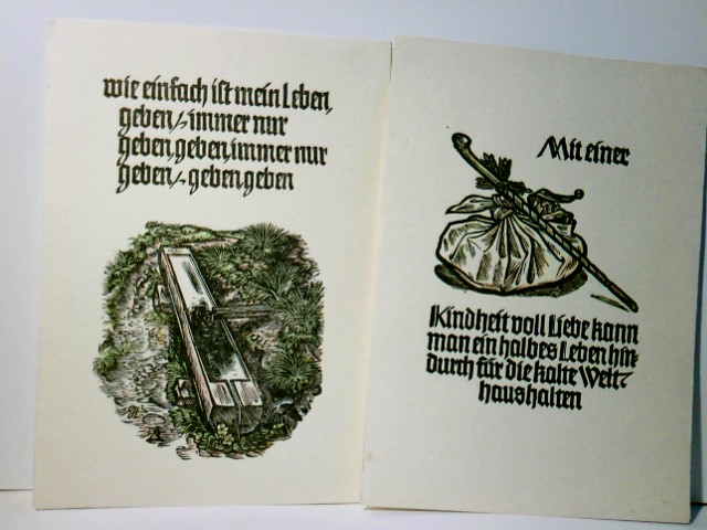 Schöne Sprüche. Kolorierte Holzschnitte mit Spruch von Josua Leander