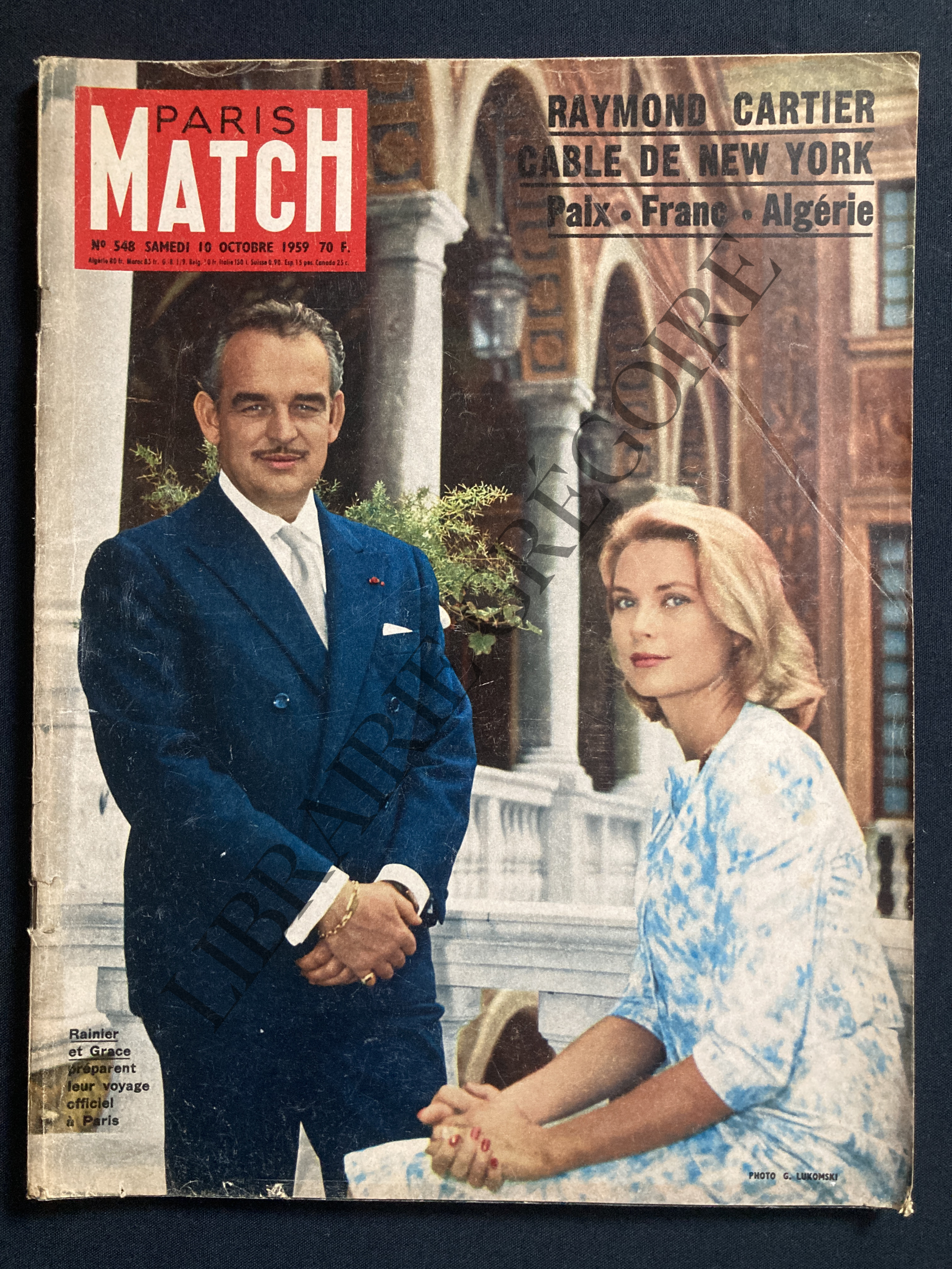PARIS MATCH-N°548-SAMEDI 10 OCTOBRE 1959-GRACE KELLY ET RAINIER GRIMALDI [Très bon] [Couverture souple]
