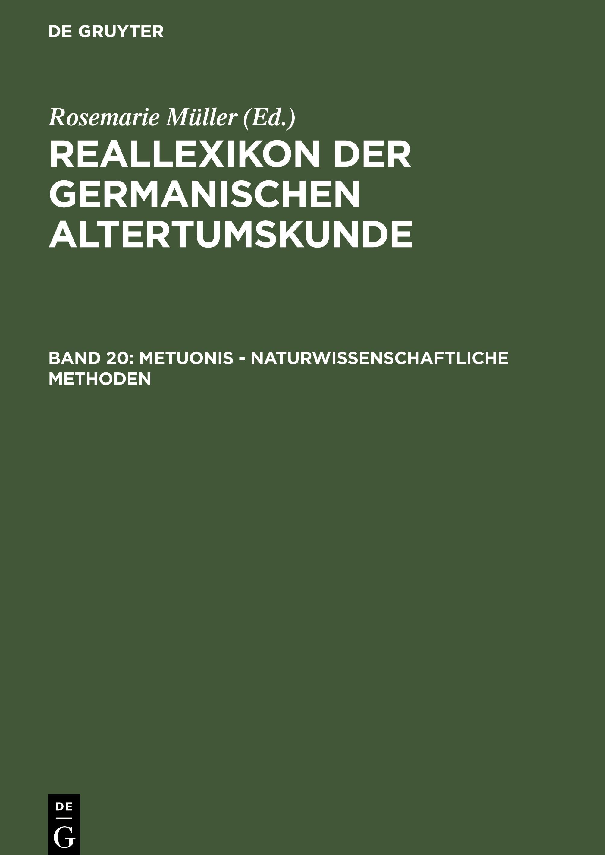 Reallexikon der Germanischen Altertumskunde. Bd.20 - Hoops, Johannes|Beck, Heinrich|Geuenich, Dieter