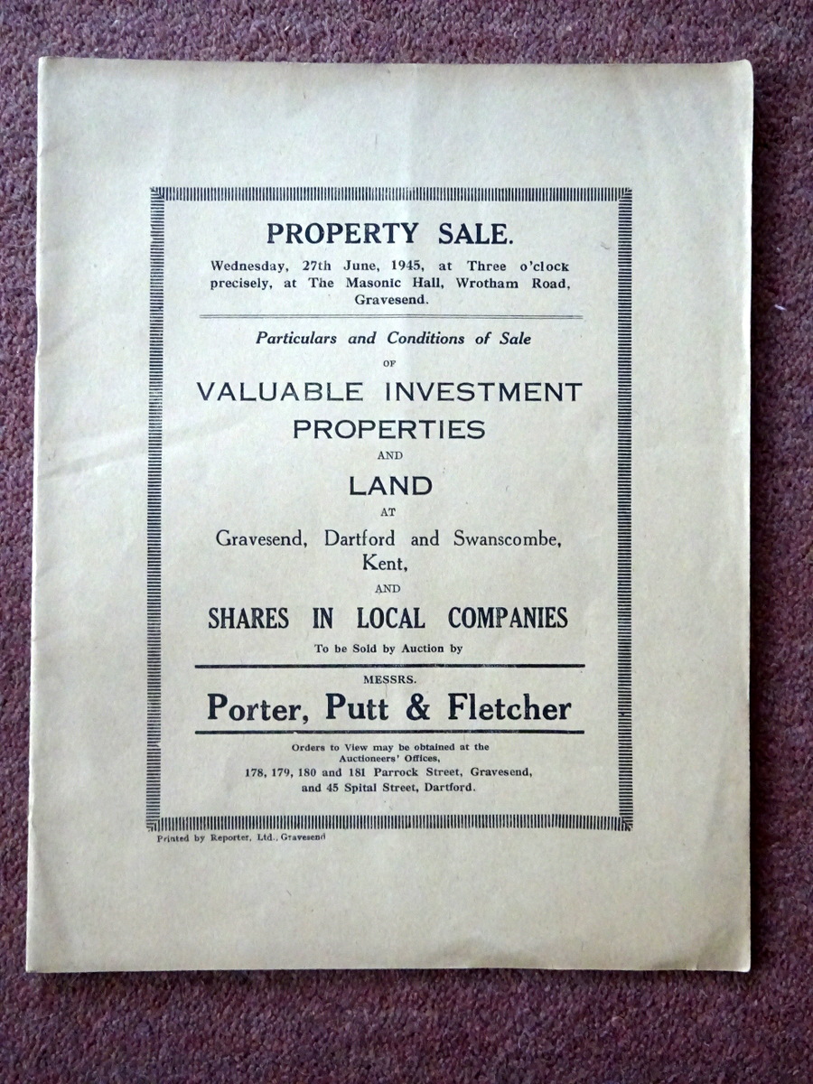 Property Sale 27th June 1945. Particulars and Conditions of Sale of