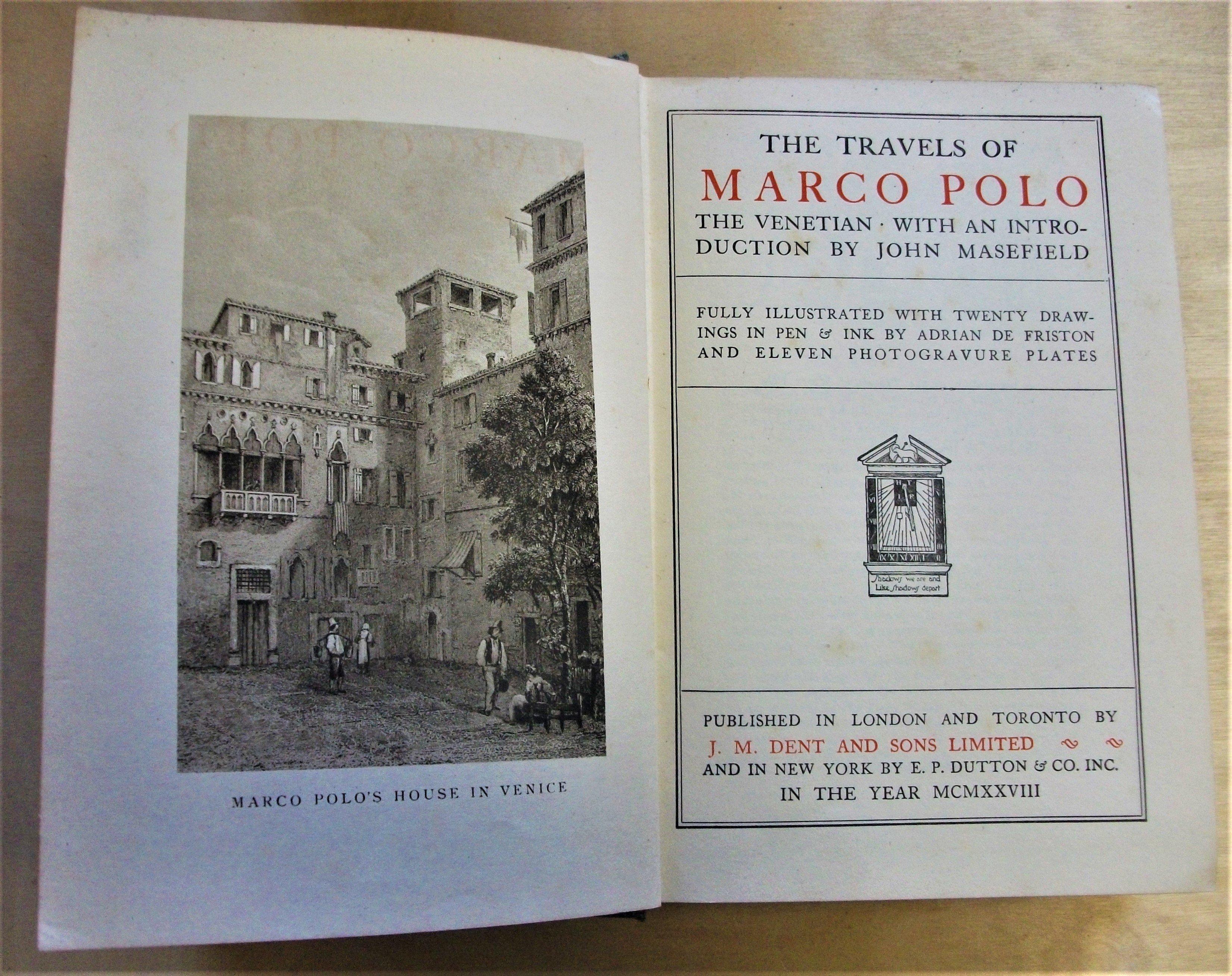The travels of Marco Polo the Venetian / with an introduction by John Masefield Polo, Marco [Very Good] [Hardcover]