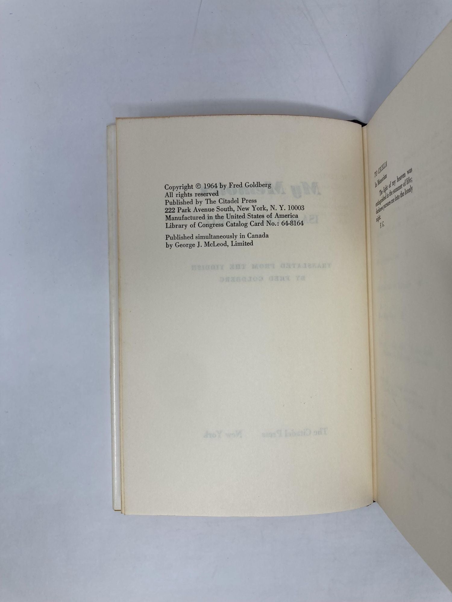 My Memoirs by Peretz, Isaac Leib: Very Good Hardcover (1964) First 
