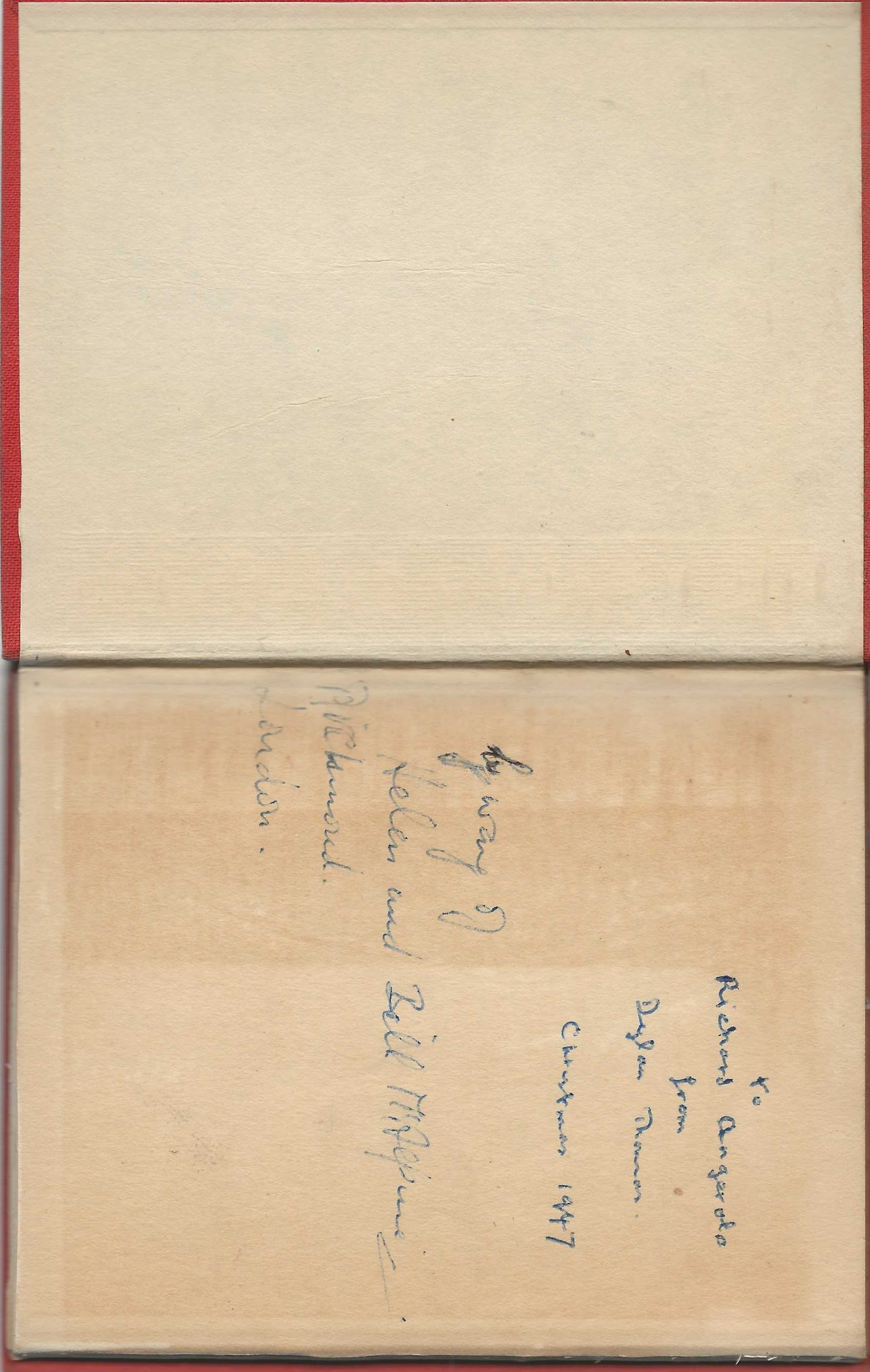 Death And Entrances Inscribed And Signed By Dylan Thomas By Thomas Dylan Nf Hardcover 1947 