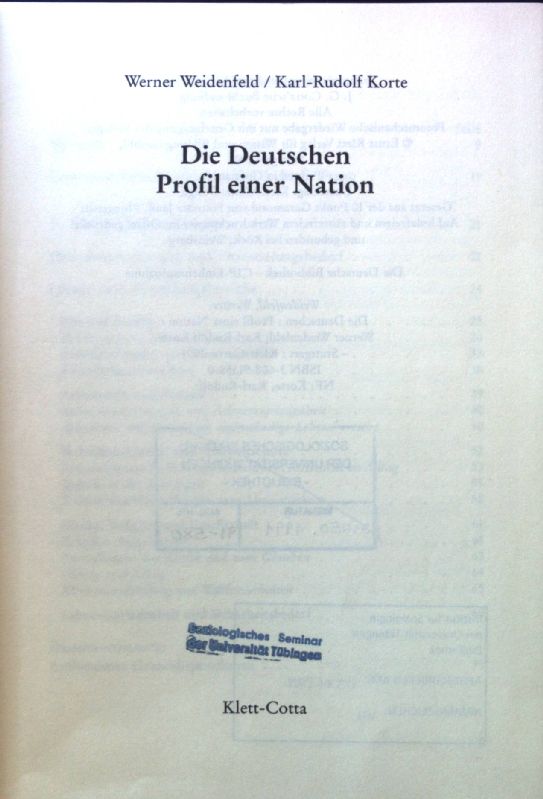 Die Deutschen : Profil einer Nation. - Weidenfeld, Werner und Karl-Rudolf Korte