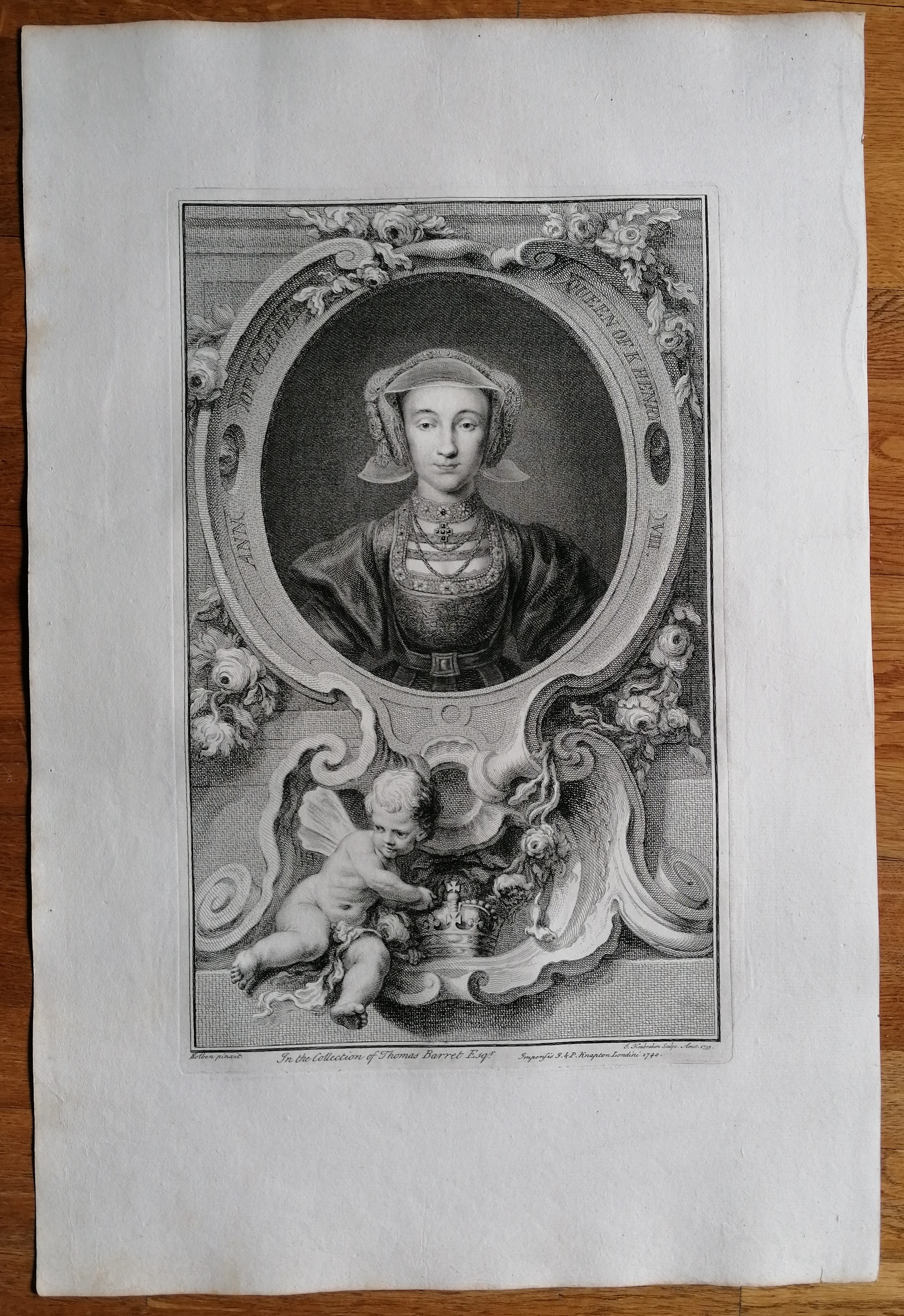 Queen Ann of Cleve - Large Original Engraving Houbraken - 1740: (1740)  Art  Print  Poster | raremapexchange