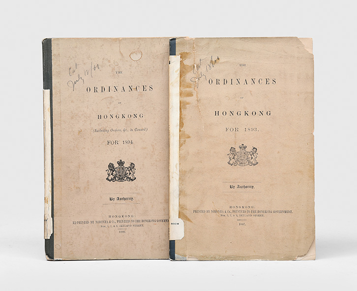 Ordinances for 1893 and 1894. HONG KONG. [ ]