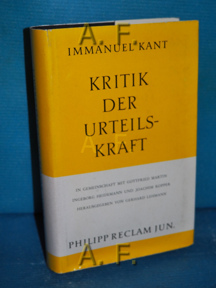 Kritik der Urteilskraft. Reclams Universal-Bibliothek Nr. 1026 - Kant, Immanuel und Gerhard (Hrsg.) Lehmann