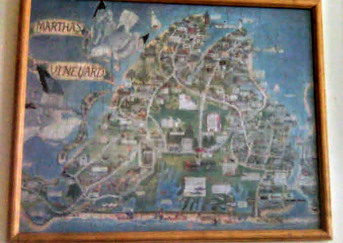 Martha's Vineyard 1,000 piece puzzle art map finished and framed Dana Gaines & White Mountain Puzzles [Very Good] [Hardcover]