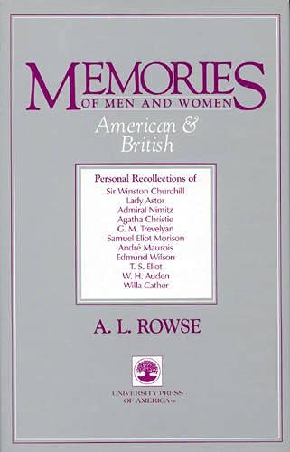 Memories of Men and Women American & British - Rowse, A. L.