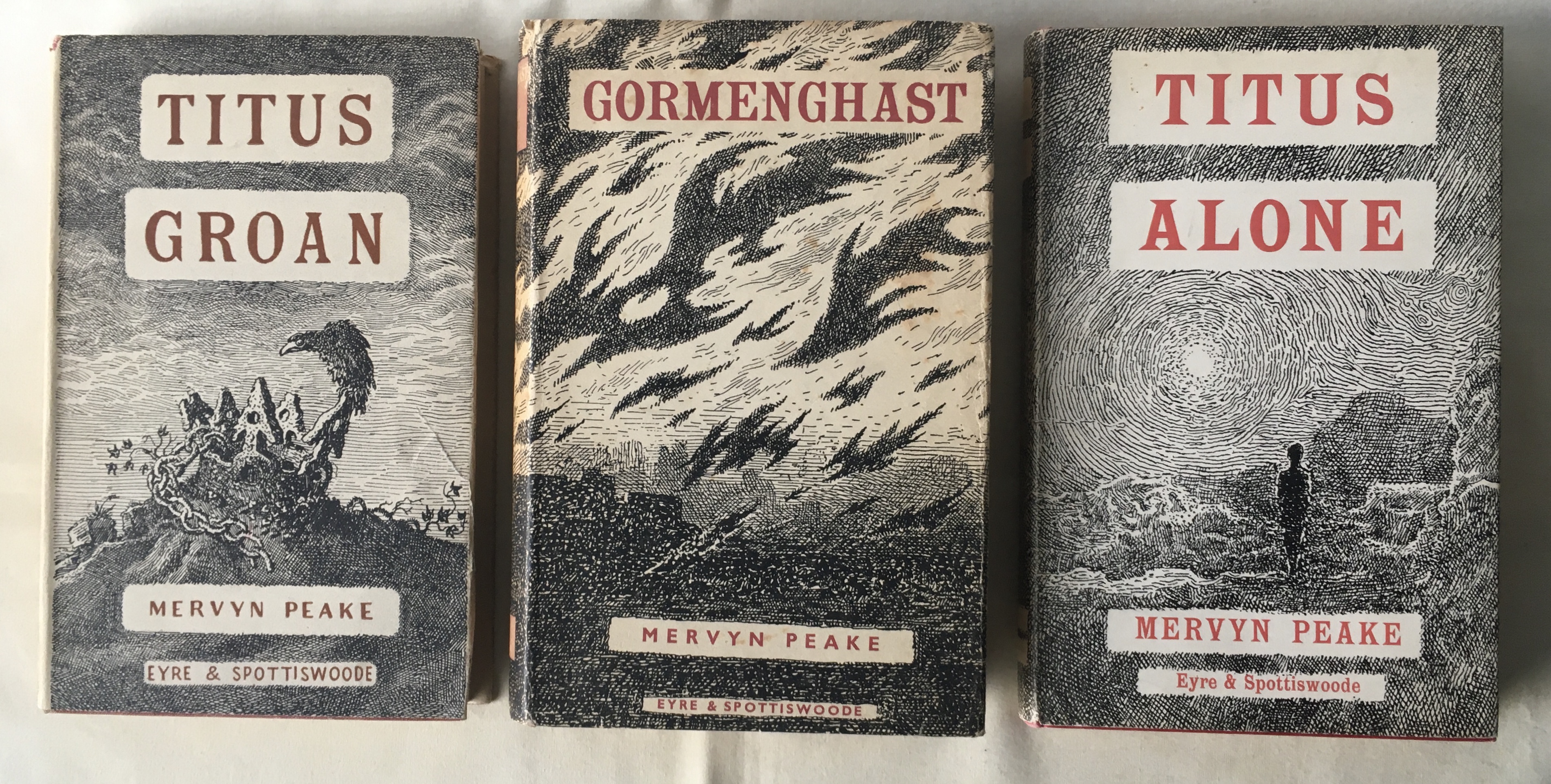 The Gormenghast Trilogy: Titus Groan, Gormenghast & Titus Alone (Three Volumes) Mervyn Peake [Good] [Hardcover]