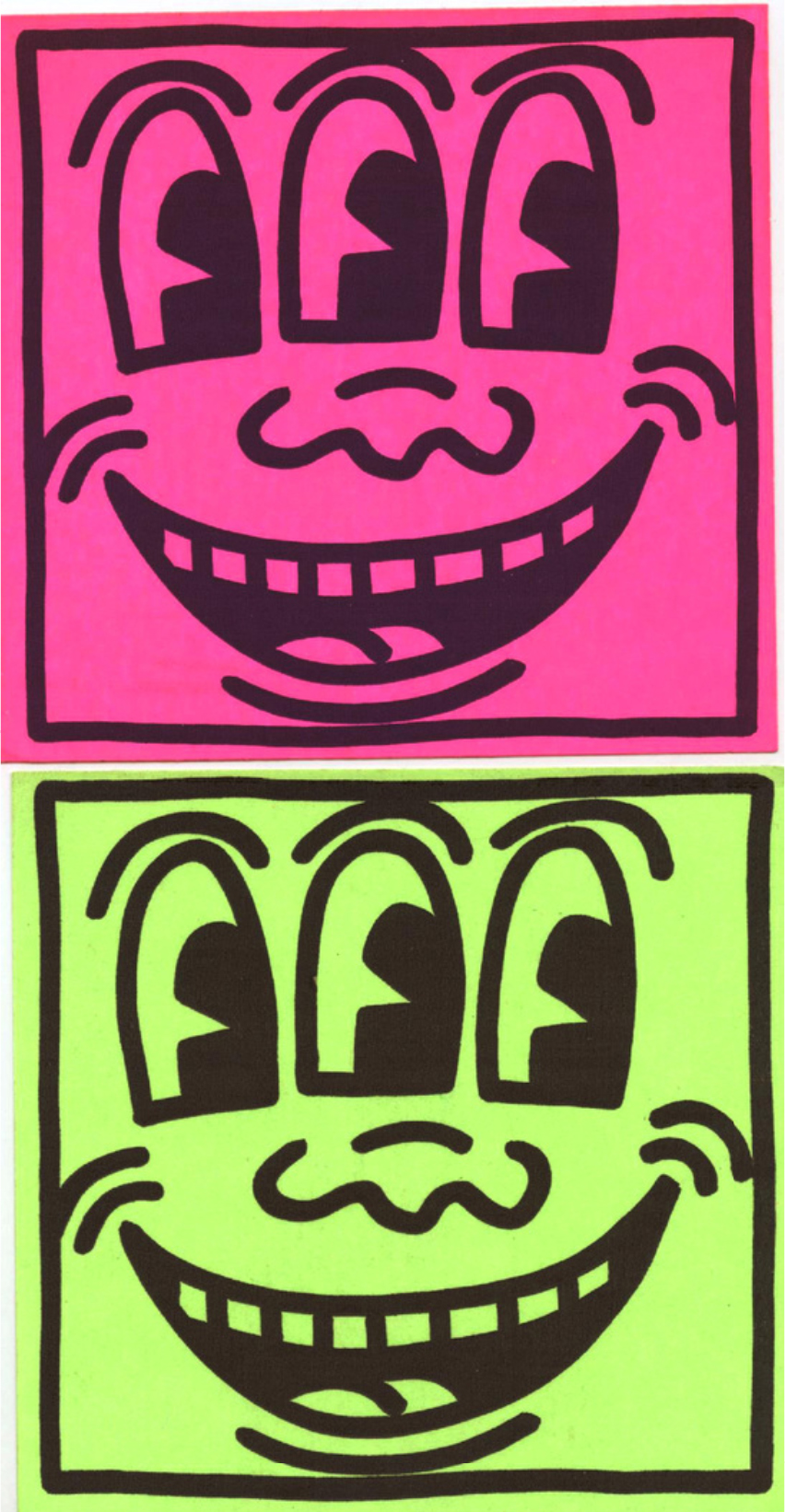 Original Keith Haring Three Eyed Smiling Face stickers (Keith Haring Pop Shop) Keith Haring [Very Good]