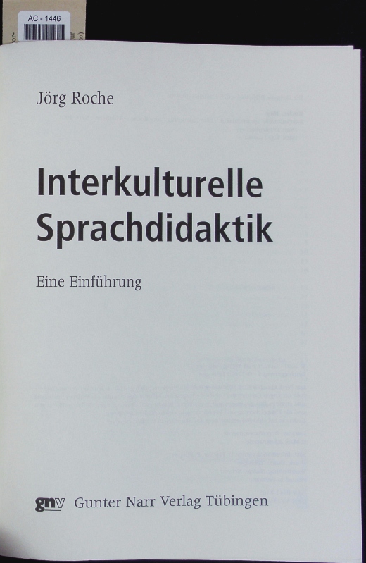 Interkulturelle Sprachdidaktik. - Roche, Jörg