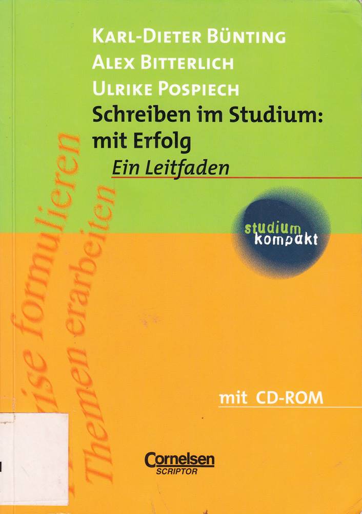 studium kompakt - Pädagogik: Schreiben im Studium: mit Erfolg: Studienbuch mit C - Axel, Bitterlich,