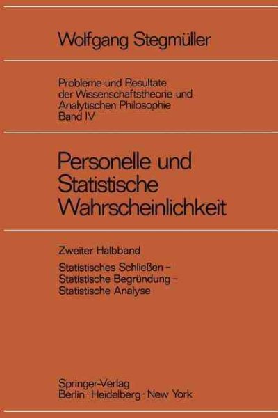 Personelle Und Statistische Wahrscheinlichkeit -Language: German - Stegmüller, Wolfgang
