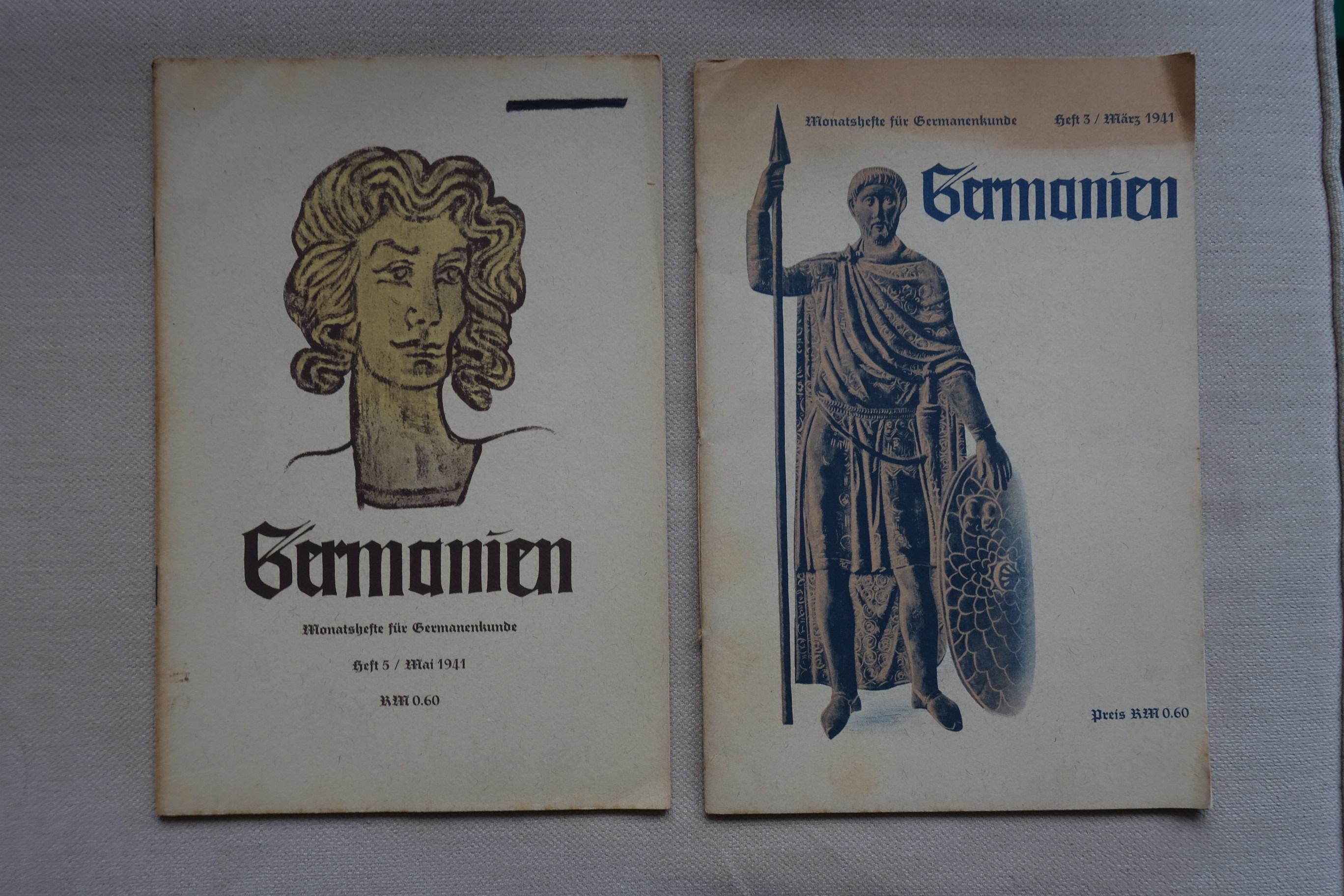 Germanien. Monatshefte für Germanenkunde. Zeitschrift aller Freunde