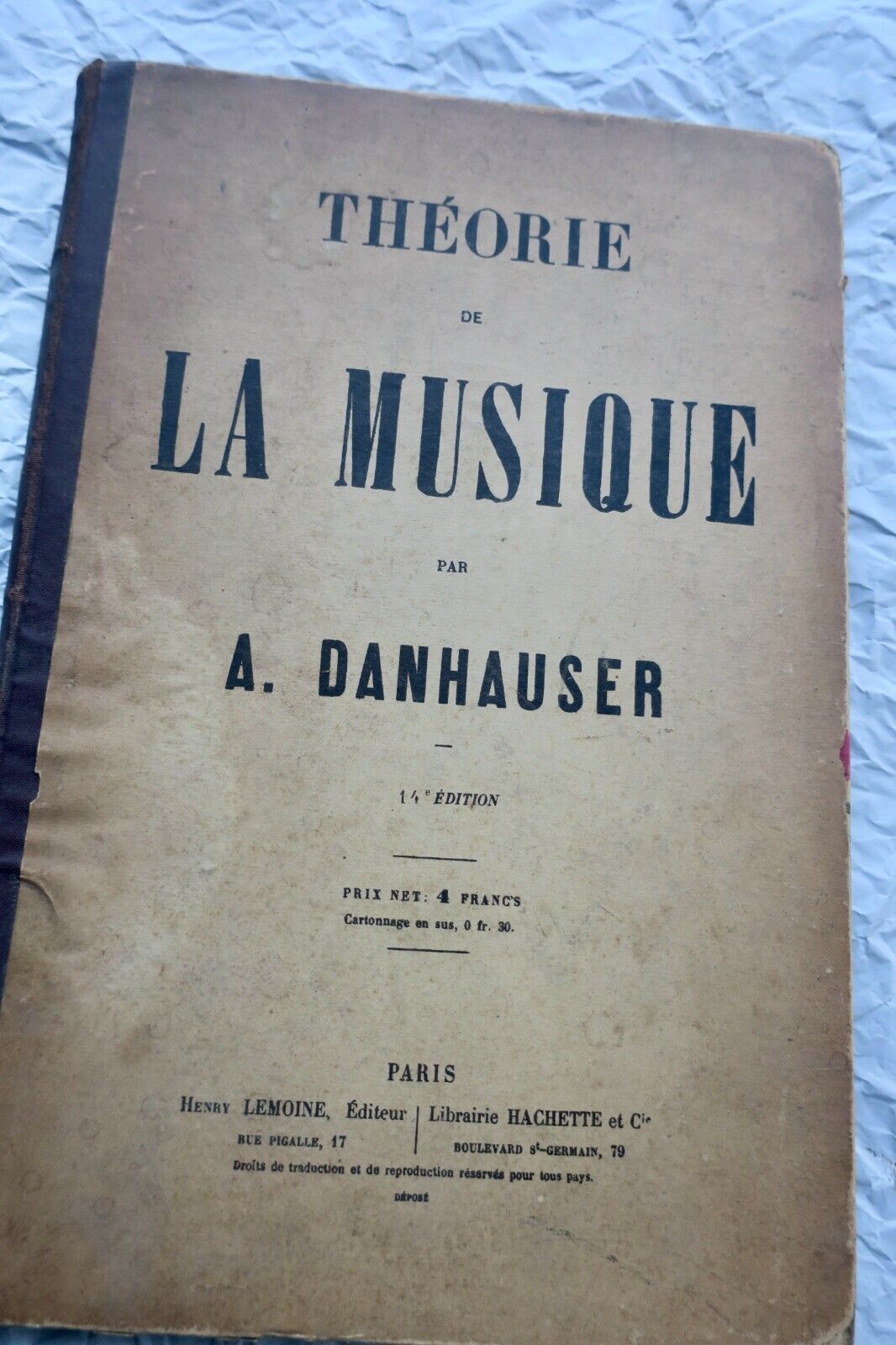 Musique DANHAUSER A. THEORIE DE LA MUSIQUE 1889: Très bon Couverture rigide