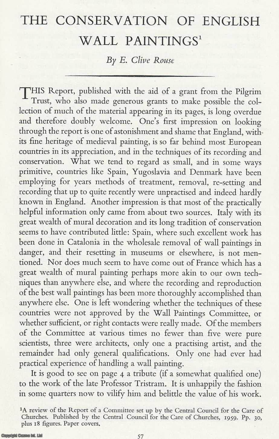 The Conservation of English Wall Paintings. An original article from ...