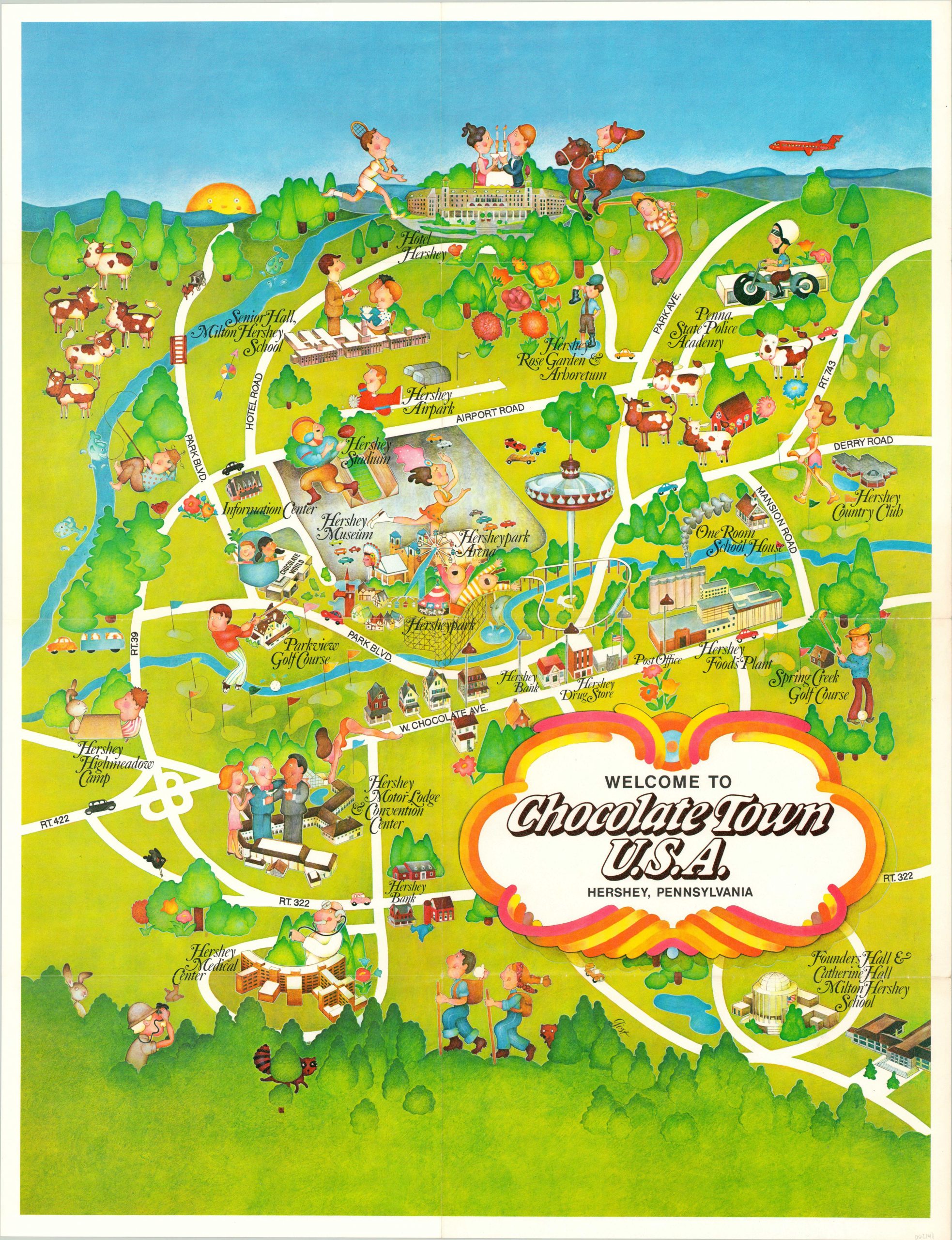 Welcome to Chocolate Town U.S.A. - Milton Hershey's utopia after less than 3/4 of a century. Gist? [Très bon]