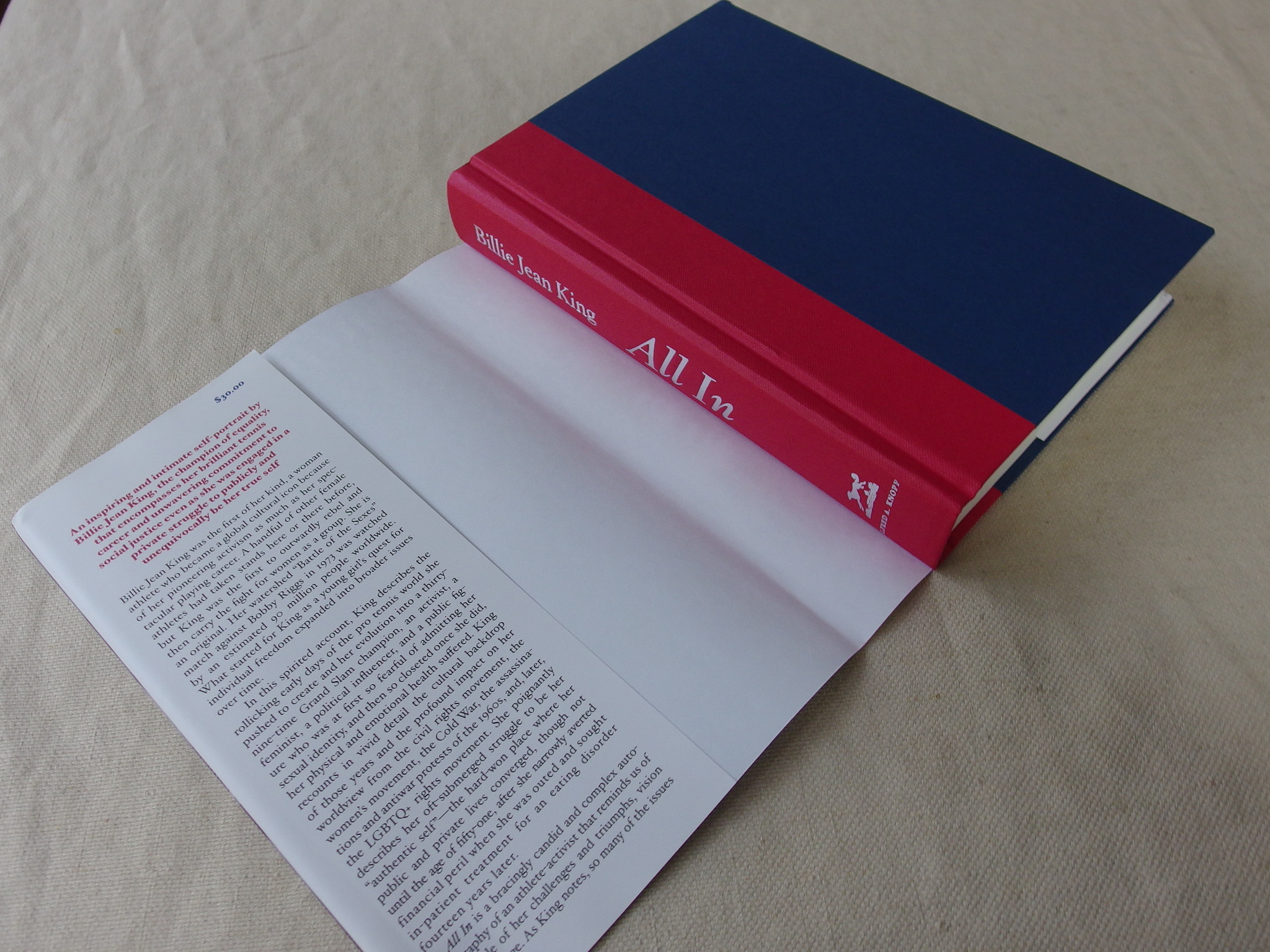 All In: An Autobiography (first edition signed by King) by King, Billie ...
