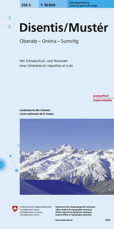 256S Disentis/Mustér Schneesportkarte : Oberalp - Greina - Sumvitg - Bundesamt für Landestopografie swisstopo