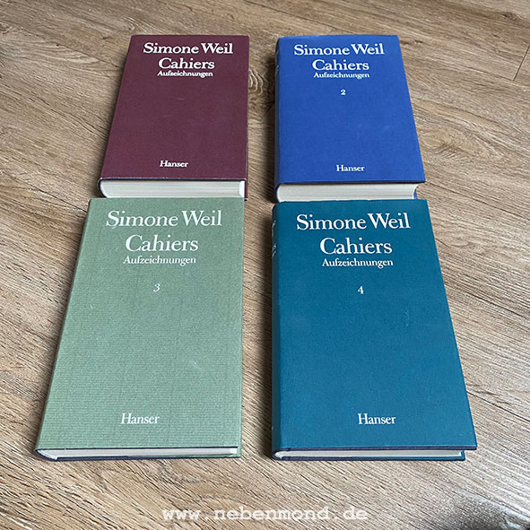 Cahiers. Aufzeichnungen (4 Bände). - Weil, Simone