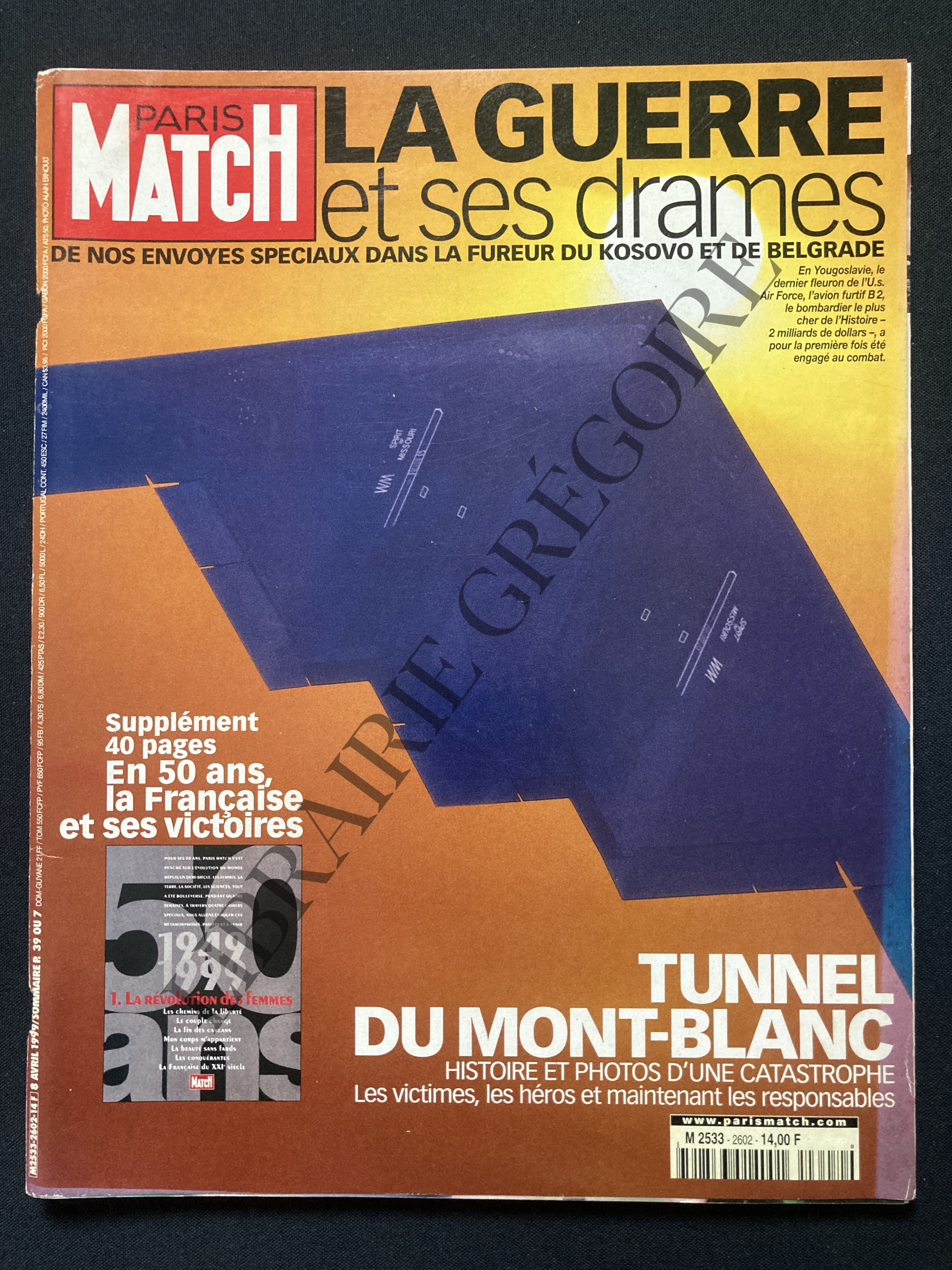 PARIS MATCH-N°2602-8 AVRIL 1999 [Très bon] [Couverture souple]