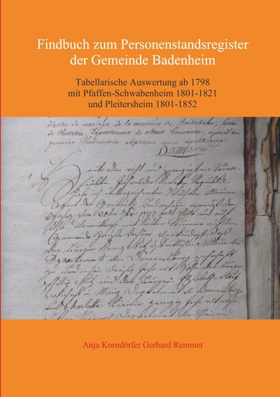 Findbuch zum Personenstandsregister der Gemeinde Badenheim - Anja Korndörfer