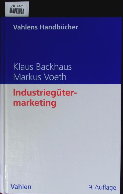 Industriegütermarketing. - Backhaus, Klaus