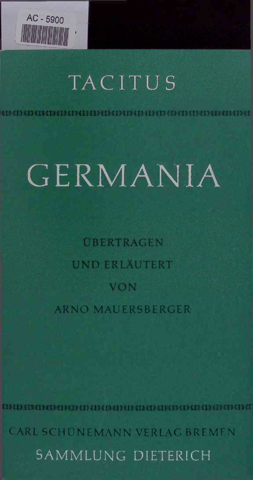 Germania. - Tacitus, Publius Cornelius